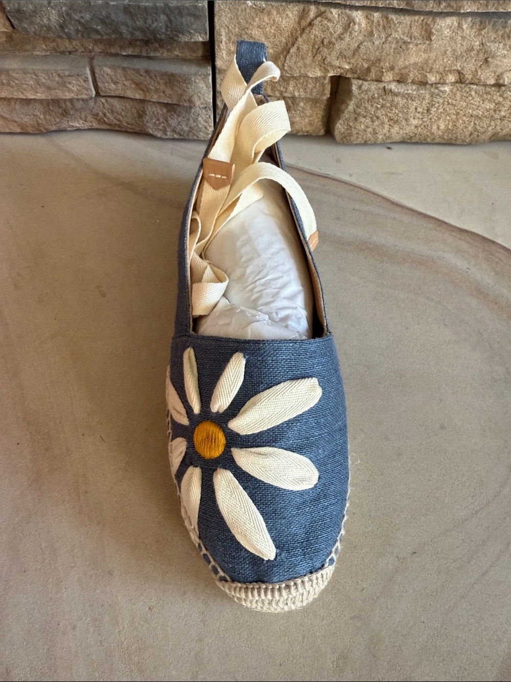Castaner Women’s Blue Daisy Espadrille Slip-On or Tie Up